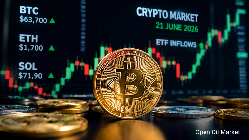 Kriptovaluta hírek, vasárnap, június 21, 2026: A Bitcoin 63-64 ezer dolláron tartja magát, az ETF-áramlások és a stabilcoinok szabályozása határozzák meg a piacot