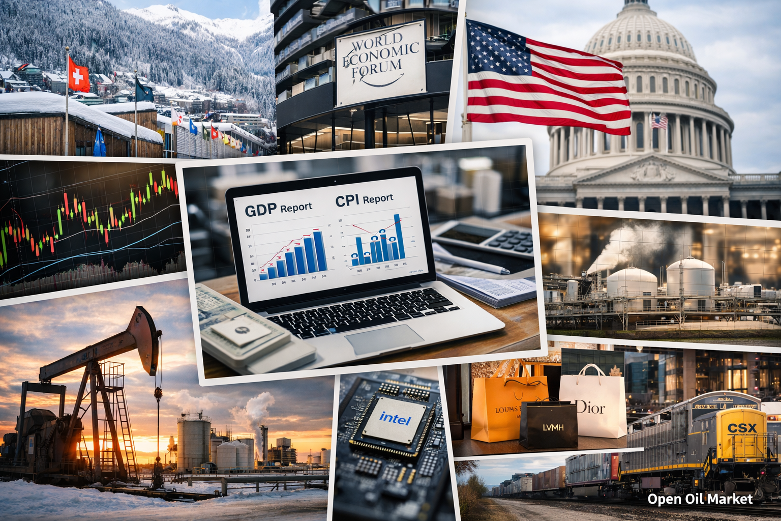 Gazdasági események és vállalati jelentések - csütörtök, 2026. január 22.: Világgazdasági Fórum, CPI USA és GDP USA