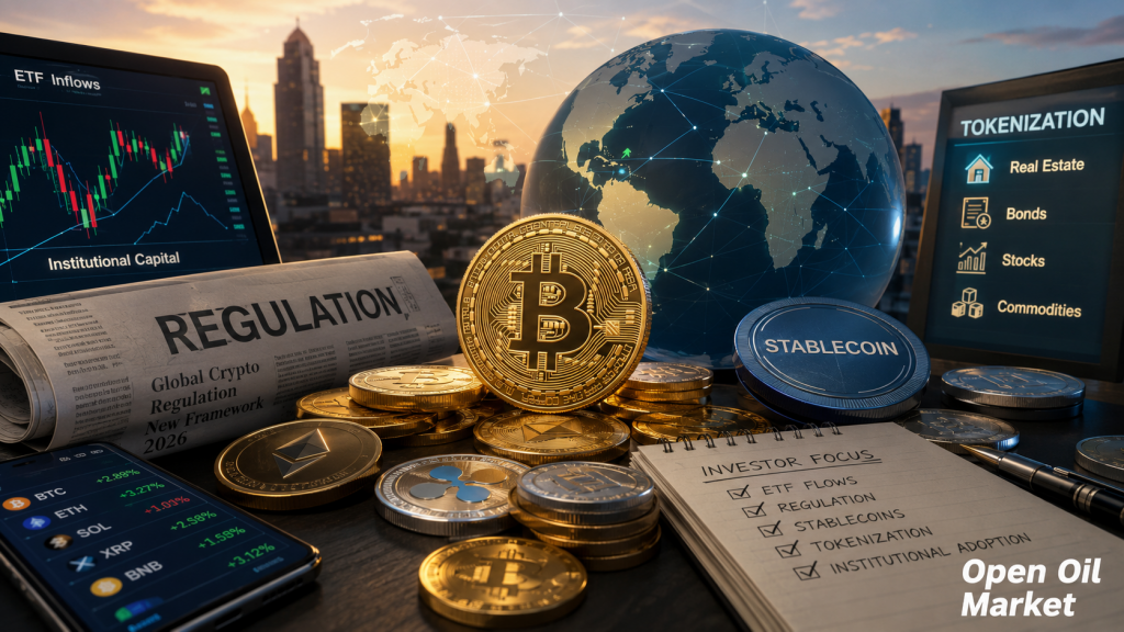 A globális kriptovaluta piac 2026. július 13-án: Bitcoin, Ethereum, ETF, szabályozás, stabilcoinok és tokenizálás