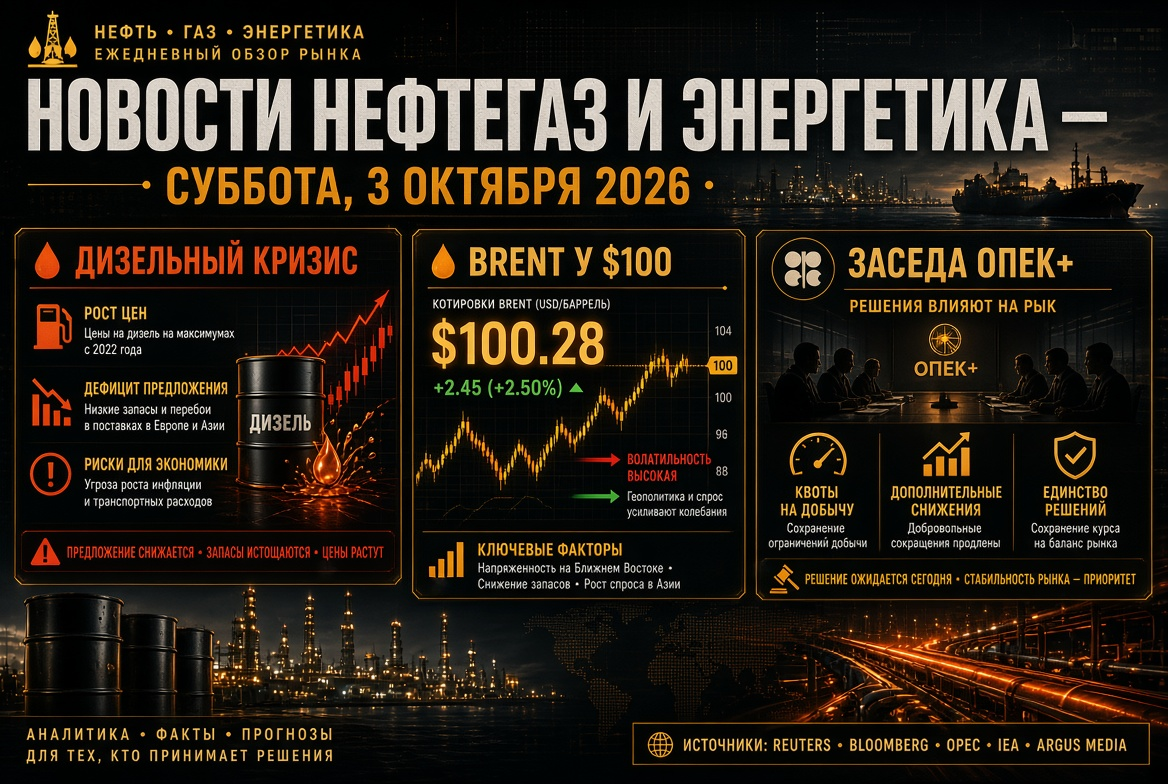 Hírek olaj- és energiaipar – szombat, 2026. október 3: dízelválság, Brent 100 dolláron és OPEC+ ülés