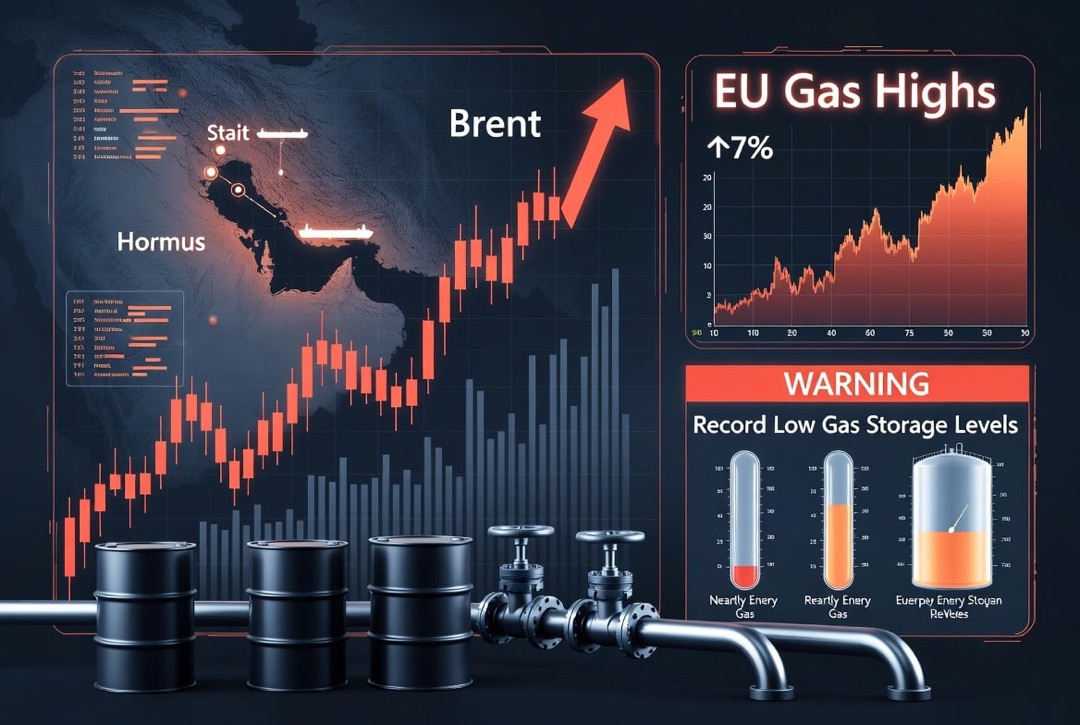TÉK hírek — 2026. július 30. csütörtök: a Hormuzi-szoros eszkalációja megemeli a Brent olajat, a gáz Európában a csúcsok közelében a rekord alacsony készletek mellett.