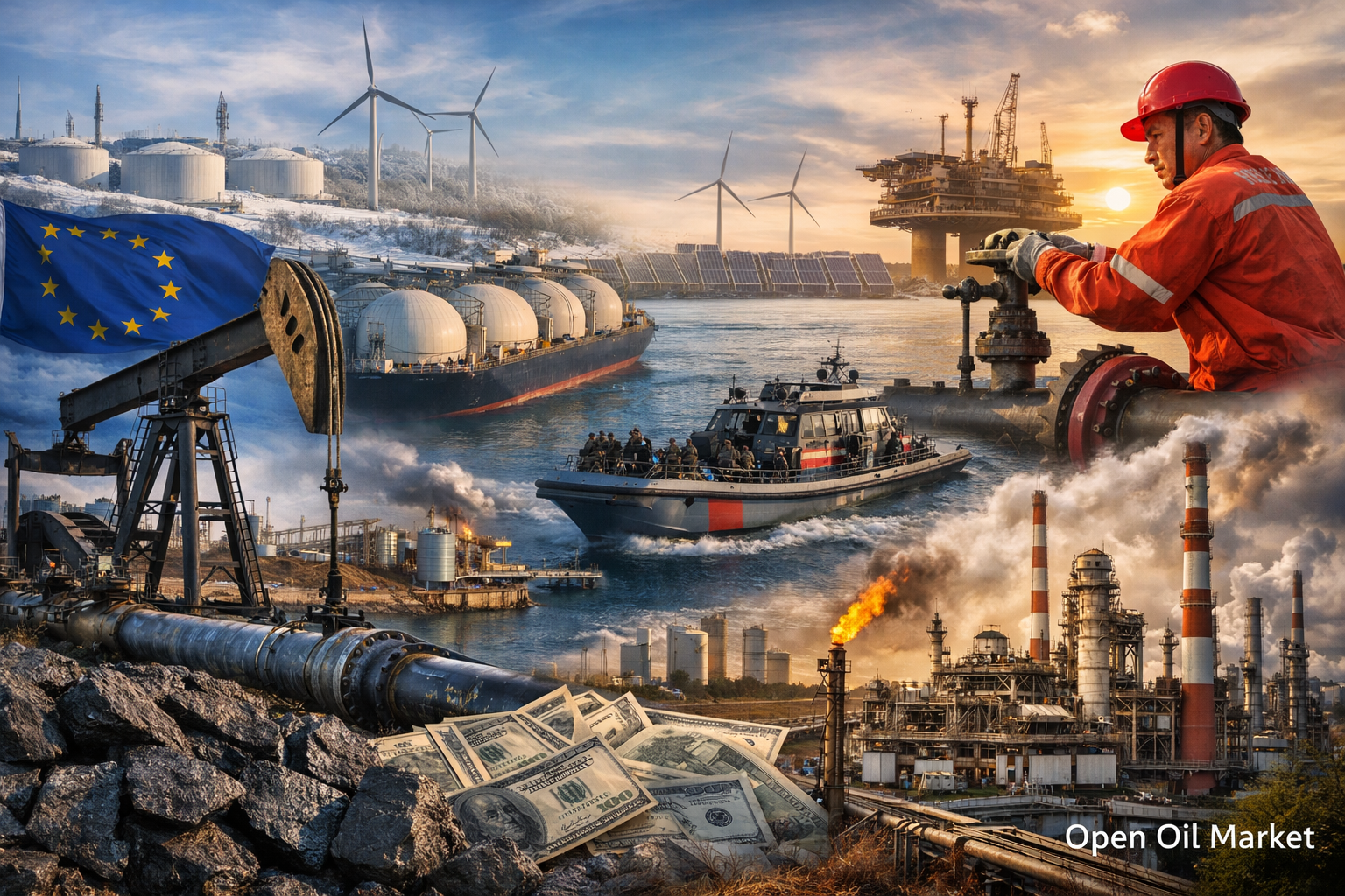 Olaj- és gázpiaci hírek - csütörtök, 2026. január 8: a világpiac olaj, gáz és energia alatt feszültségben a túlkínálat miatt.