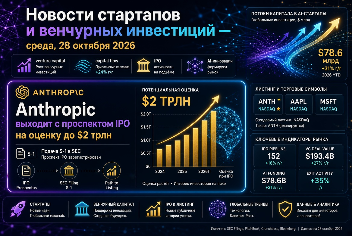 Startup és kockázati tőke hírek - 2026. október 28.: Az Anthropic IPO prospektussal lép fel 2 trillió dolláros értékeléssel